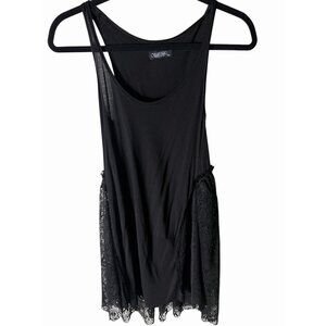Lauren Moshi Tank Top w/lace sides and back black size XS NEW